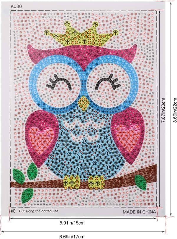 5D Diamantmaleri Korssting Håndverkssett for Barn, DIY Diamantkunst Maleri Broderi Kr