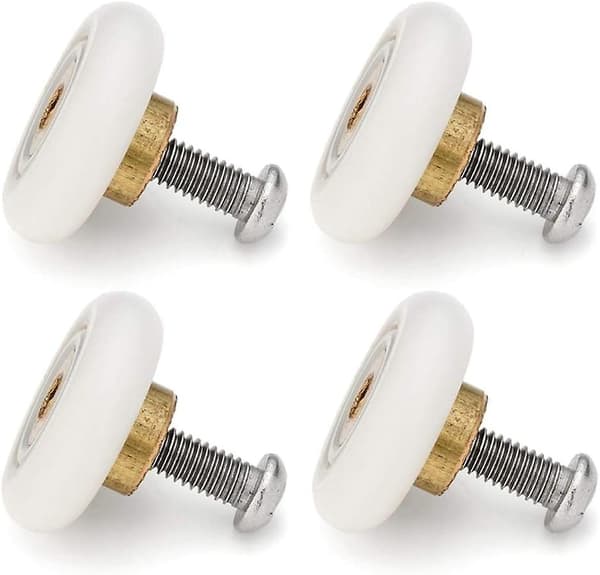 4-pack ersättningshjul för duschdörr med M4-skruvar, diameter 19 mm