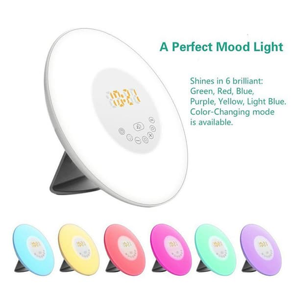 Analog Sunrise Alarm Clock LED Night Light Bedside Lamp