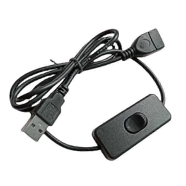 2 m USB-forlængerkabel med tænd/sluk-knap USB han til hun ledning til dataudlæsning og effektudgang til USB-headset