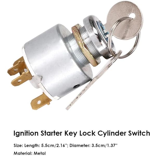Ignition Switch, 12V Universal Engine Start Switch 3 Positions ON OFF Ignition Control Switch with Key