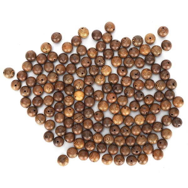 150 stk. kuleavstandsstykker i tre, runde hull, spredte perler, tilbehør til DIY-smykker, dekorasjon, 10 mm