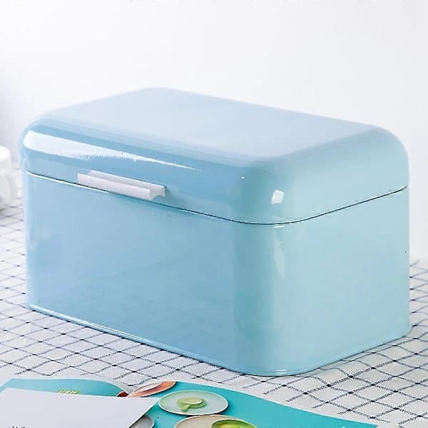 Retro Bread Box Large Capacity Iron Storage Container for Kitchen Countertop Home Decor Black 30.5 x 20 x 16 cm