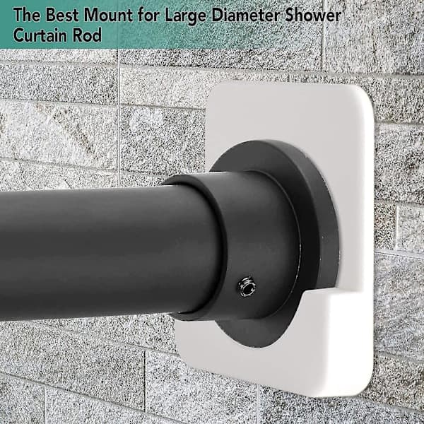 Self-adhesive Shower Curtain Rod Holder, No Drilling, 2-pack Excellent White White