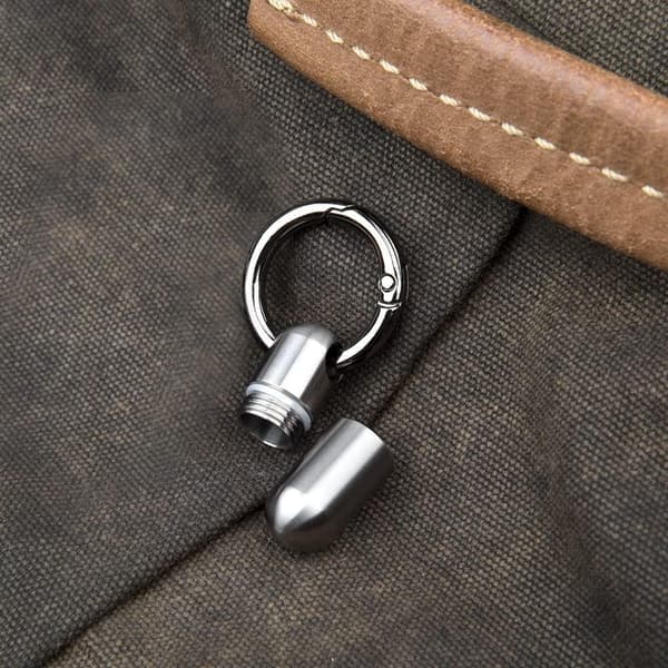 Keychain Pill Holder, Waterproof Mini Pill Box Portable Pill, ZQKLA