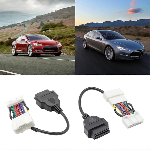 Diagnosekabeladapter Kompakt Størrelse Bærbar Nem Installation 26-benet Forlængerkabeladapter til Tesla OBD2