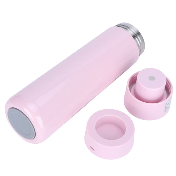 Smart Water Bottle with Touch Screen Temperature Display, Timed Reminder, USB Power Connection, Vacuum Cup, Pink