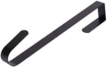 15\" Wreath Hanger for Front Door Metal Over Door, Single Hanger, Black 2 Pack