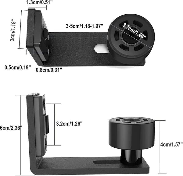 Adjustable Sliding Barn Door Floor Guide, Bottom Roller Guide, Wall Mount Hardware, Black