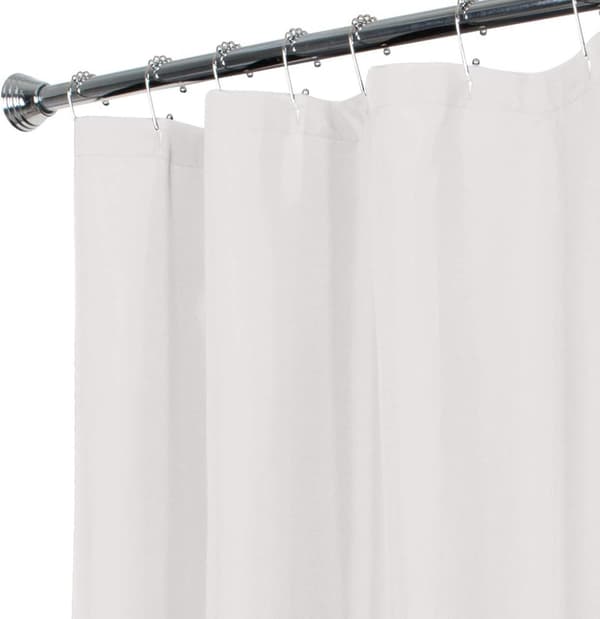Duschdraperi Vattentät PVEA-väv Med Ringar Viktad Fåll För Badrumsdusch Och Badkar Vit 180x180cm
