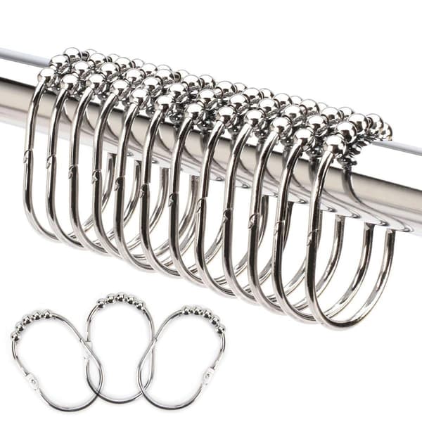 Wide Shower Curtain Rings Hook Set