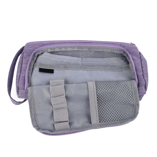 Canvas Pencil Case Large Capacity Multifunctional Waterproof Cute Pen Bag Box Purple