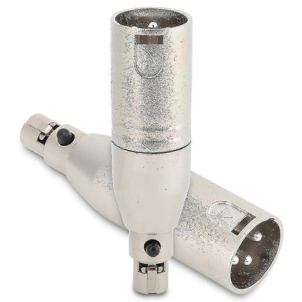 3-bens MINI XLR hun til XLR 3-bens han lydadapter forgyldt 2 STK