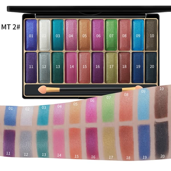20 Colors Glitter Eyeshadow Powder Makeup Eye Shadow Cosmetic Tool (MT02#)