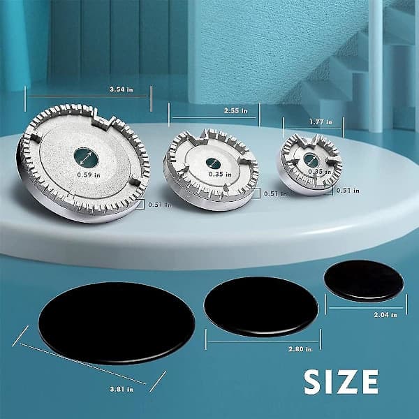 Spisplatteset för spis, Uppgraderat spislock, Gasspisbrännarskydd, Passar gasspisar
