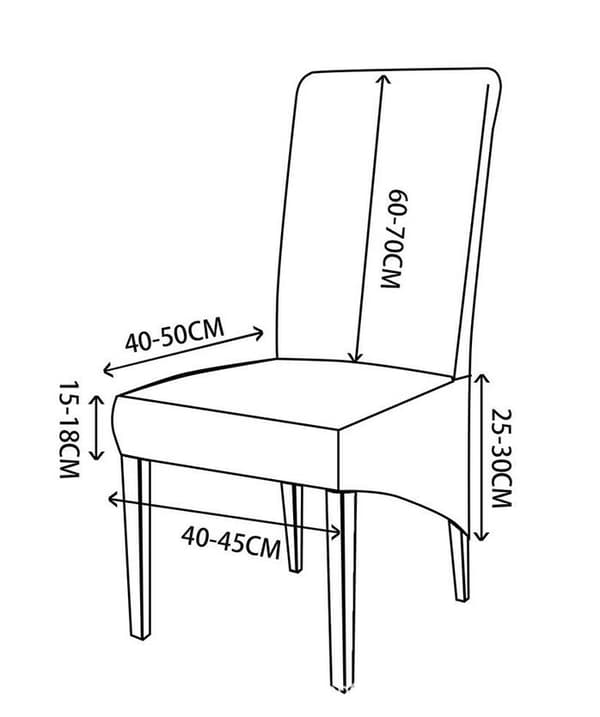 Simplicity Home Sovrum Plus Høy Stretch Melkesilk Vanntett Stoldeksel - Svart, 6 stk-FA-