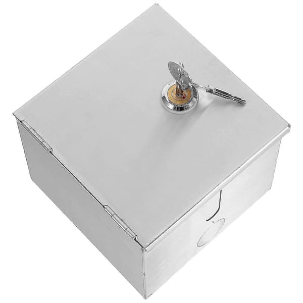 Lockable Waterproof Socket Cover for 86 Type Wall Switch Stainless Steel 12.30X12.00X9.60CM Silver 12.30X12.00X9.60CM Silver