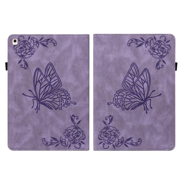 Leather Case iPad 10.2 7th Generation (2019) Butterflies Purple