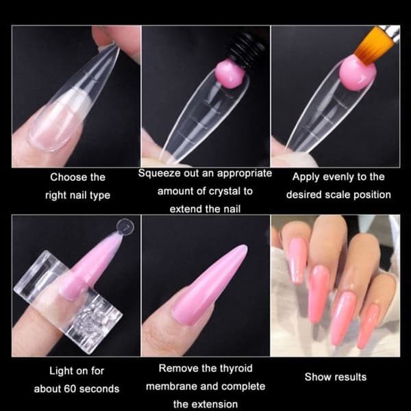 2 bokser Nail Art Crystal Rapid Light Therapy Extended Nail Mandrel, 120 stk (09)