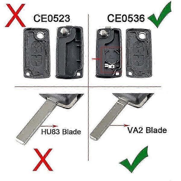 For Peugeot Partner Citroen Berlingo C3 Picasso 2009-2016 2 Button Key Fob Case Replacement Accessory