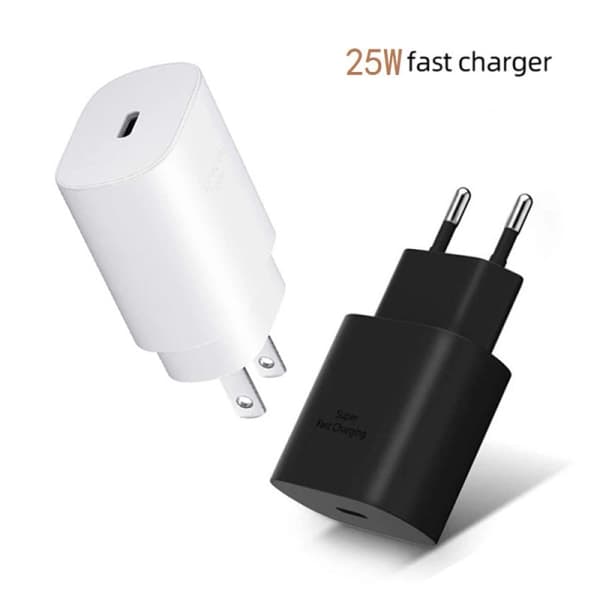 Galaxy s22 s21 note 20 hurtigoplader usb c sort 25w eu stik