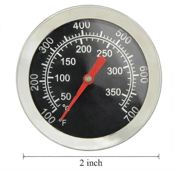 BBQ Grilltermometer, Rustfrit Stål Pizzaovn Temperaturmåler Erstatning til Kulgrill, 52 mm