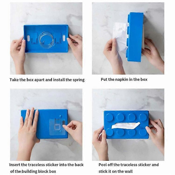 Creative Building Block Paper Holder Waterproof ABS Wall Mounted Multicolor Style C Multicolor Style C