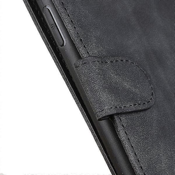 Til Xiaomi Poco F7 5G Etui PU Læder Retro Tekstur Telefoncover (Sort)