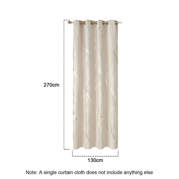 Extra Long Blackout Curtain, Wave Foil Pattern, Energy Saving White