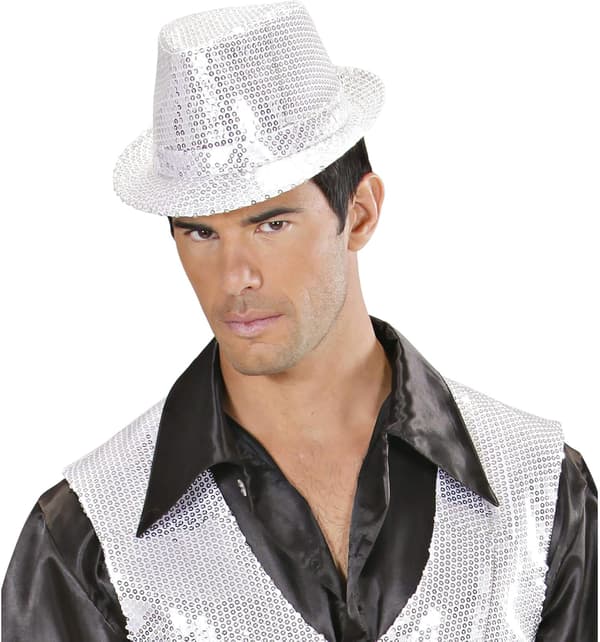 Filthatt med glitter, gull, for temafester eller karneval, Par