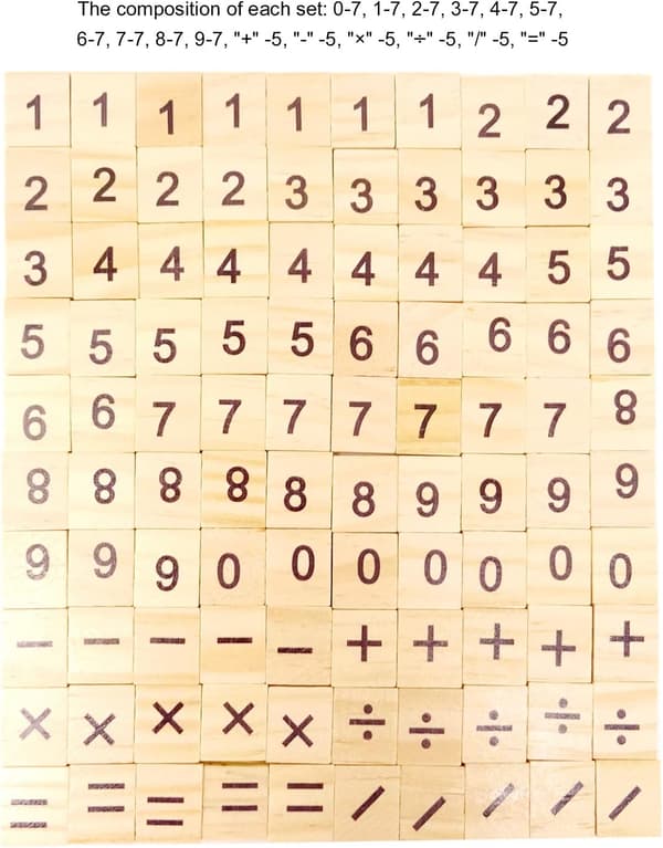 100 stk Træ Scrabble-brikker Tal Symboler Flade Brikker til Håndværk Pro