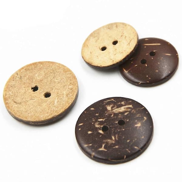 50 stk 15MM Runde Sav 2-Huls Mønstrede Dekorative Kokosnøddeknapper til Syning Scrapbooking Håndværk