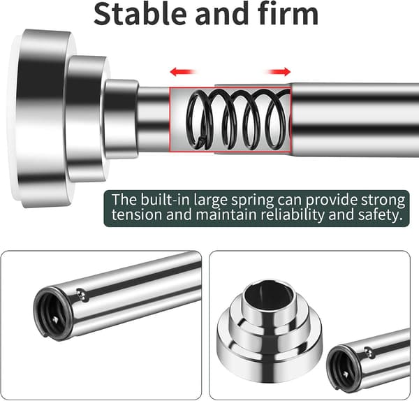 Drill-free shower rod, stainless steel telescopic rod Cl