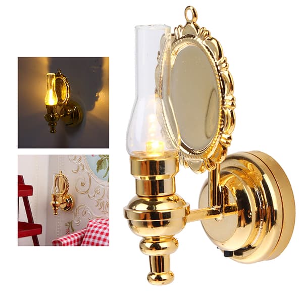Dollhouse Mini Wall Lamp LED Lamp Wall Lamp Desk Lamp