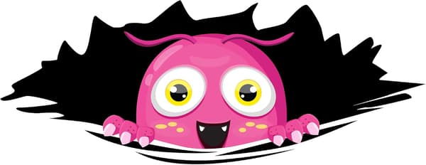 Bumper Decals - Peeking Monster Bumper Decals - Large Vinyl Stickers - Pink Monster
