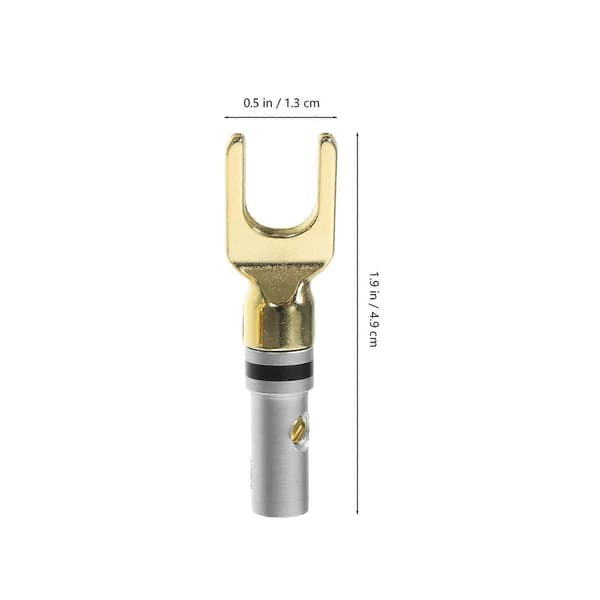 6 pcs Speaker U-shaped Connector Screw Fork Cable Banana Plug for Signal Transmission
