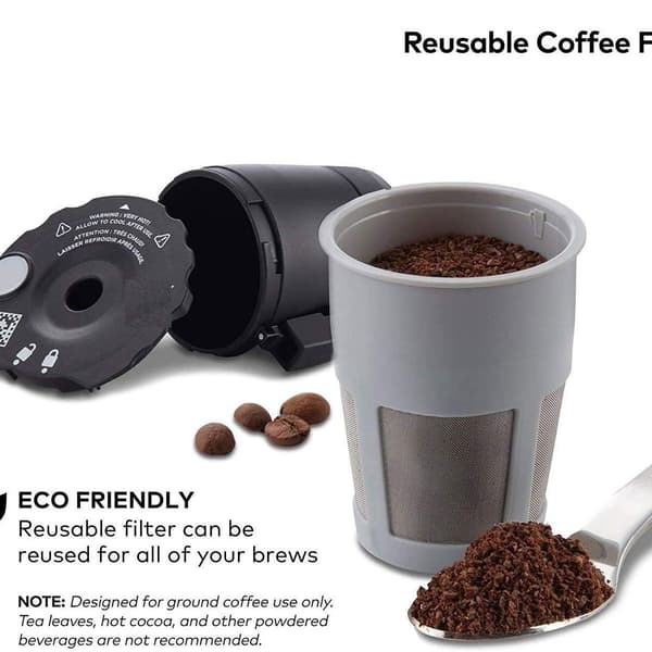 Gjenbrukbart kaffefilter kompatibelt med Keurig My K-Cup Svart