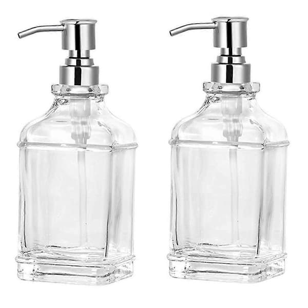 Glas sæbedispenser med rustfri pumpe genopfyldelig håndsæbedispenser badeværelsessæbe