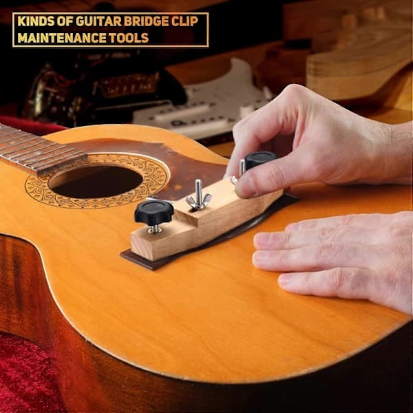 1 Set Solid Maple Stainless Steel Guitar Bridge Install Clamp Luthier Tool Guitar Parts Accessories
