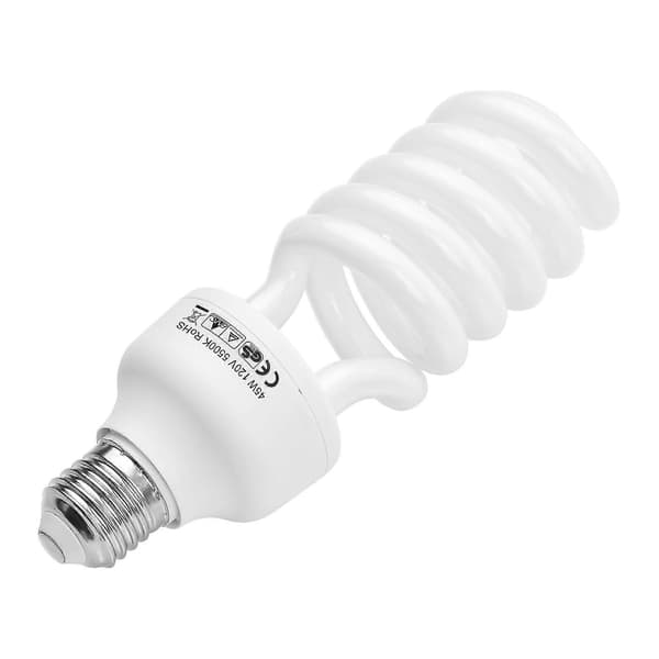 Docooler Spiral Fluorescent Lamp 45W 5500K Daylight E27 Socket Energy Saving for Studio Photography Video TW 120V 120V