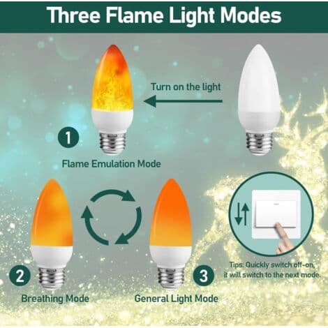 【2st】E27 LED-flammelampe, dekorativ stemningslampe
