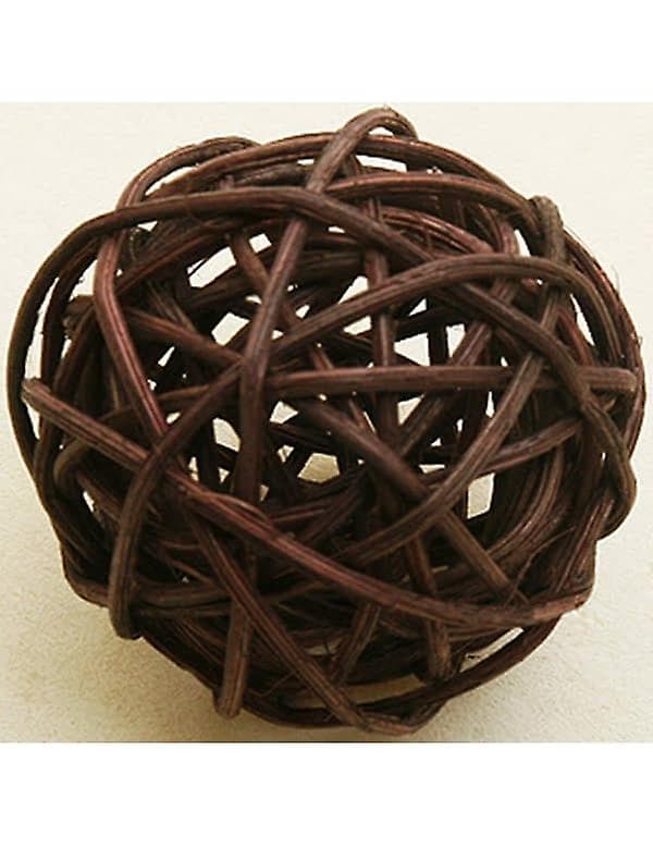 6 brune rottingkuler 3,5 cm