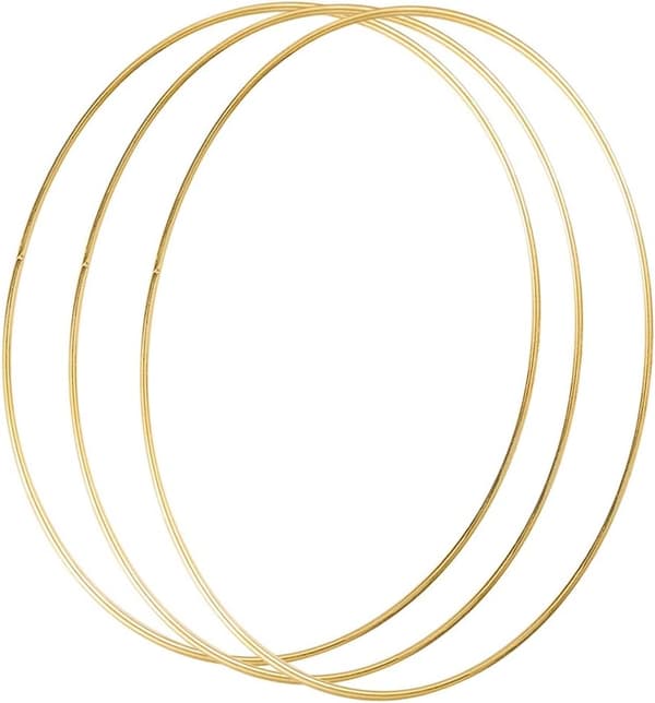 Sæt med 3 metalringe til bryllupskranse, drømmefangere og macramé