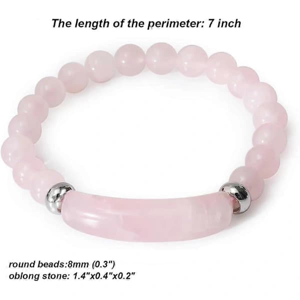Armbånd med naturlige ædelsten 8 mm (0,31 tommer) runde perler helende elastisk stretch
