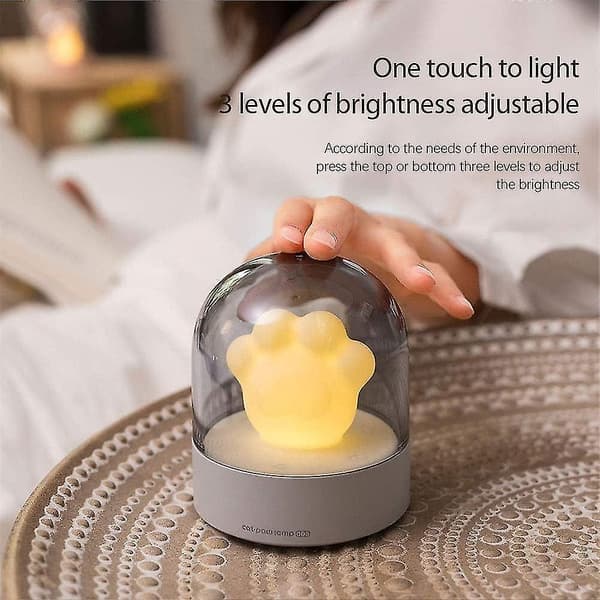 Rechargeable Bedside Lamp for Babies with Cat Claw Dimmable Battery Operated Bedside Lamp (White)