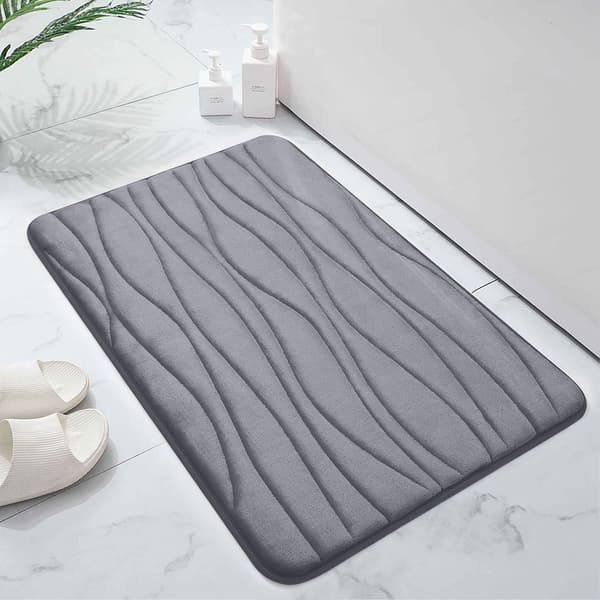Memory Foam Bademåtte, Ekstra Blød Skridsikker, 40 x 60 cm, Mørkegrå