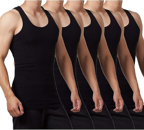 5-pack Herrtanktoppar 100% Bomull Tanktop Lingerie (Svart*5 XL