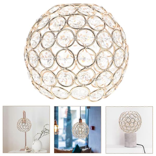 1 pc Crystal Lampshade Unique Light Cover Ceiling Lamp Cover Lampshade (Golden)