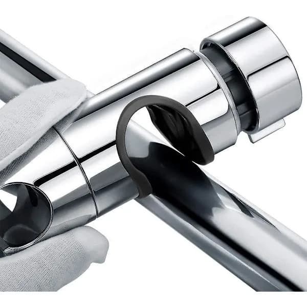 Udskiftelig håndbruserholder, brusehovedholder, 18-25 mm justerbar diameter, krom ABS (sølv)