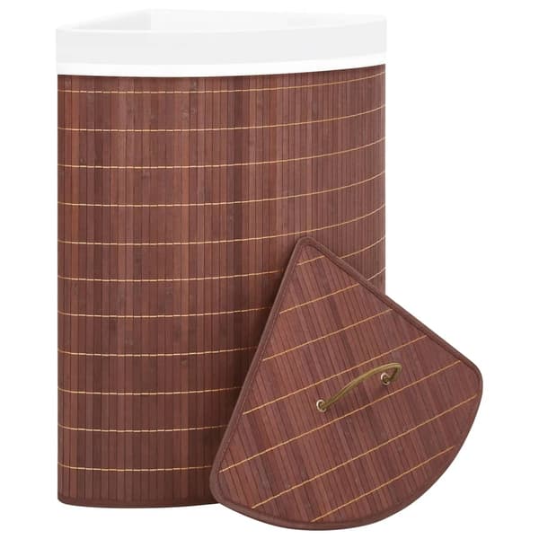 vidaXL Pyykkikori kulmaan bambu ruskea 60 L Brun brown